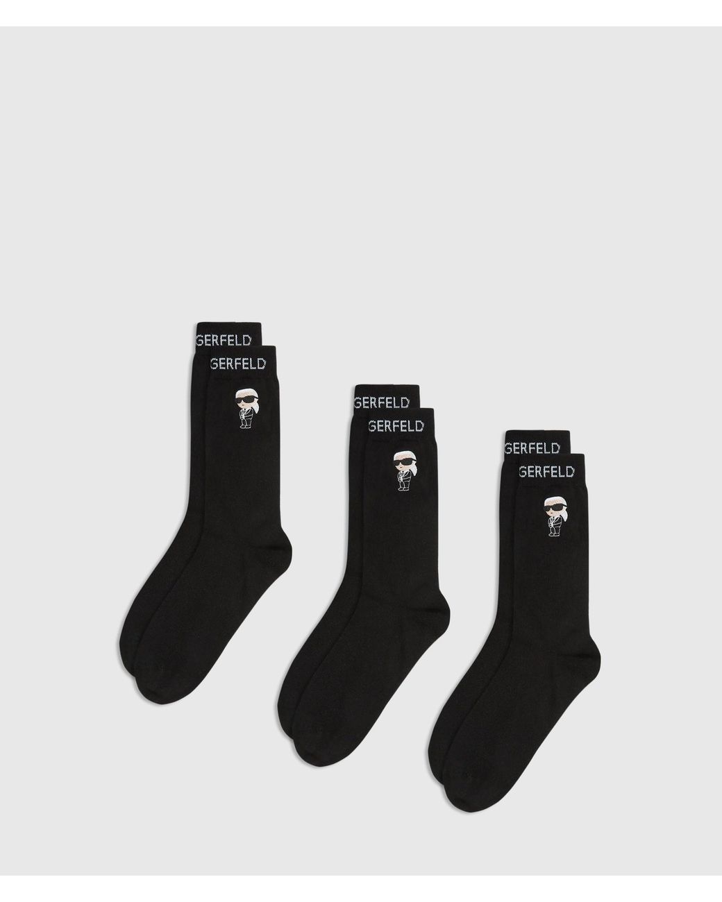 Karl Lagerfeld Black Ikon Socks – 3-Pack for men