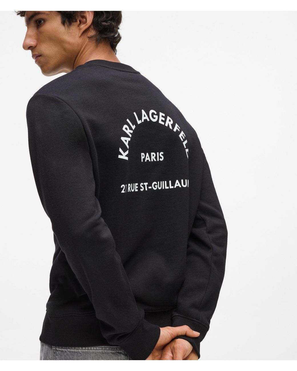 Karl Lagerfeld Blue Rue St-Guillaume Regular-Fit Sweatshirt for men