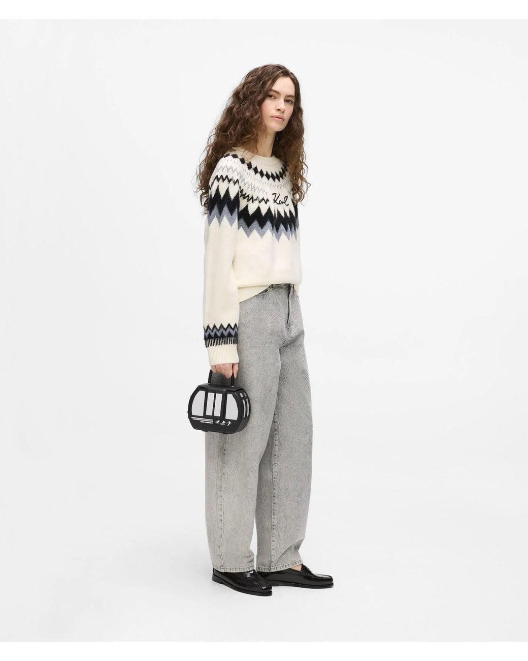 Karl Lagerfeld Black Ikon Gondola Top Handle Bag