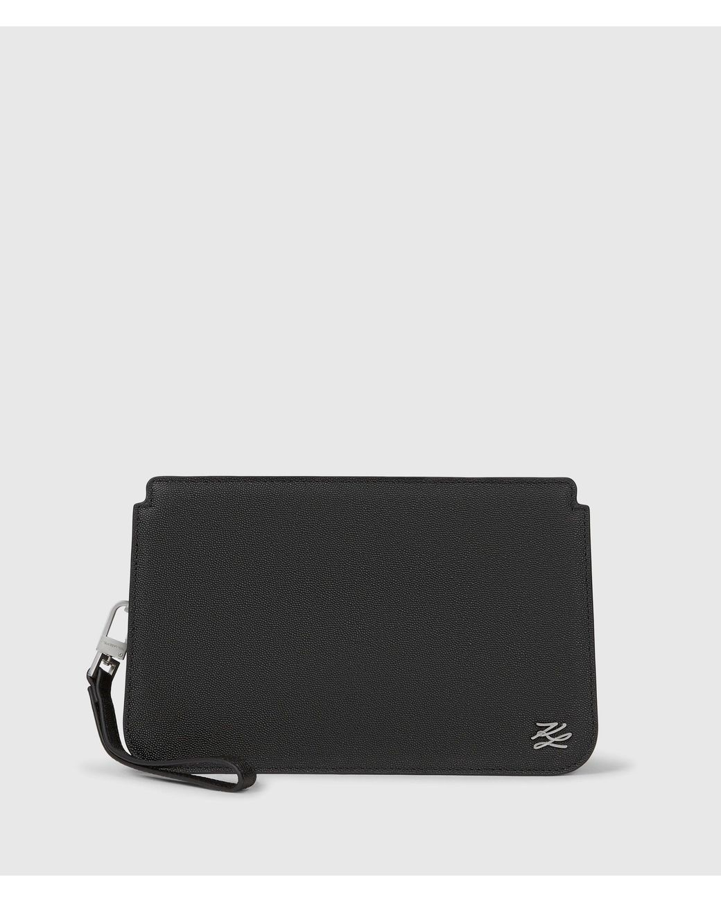 Karl Lagerfeld Black K/Autograph Leather Pouch for men