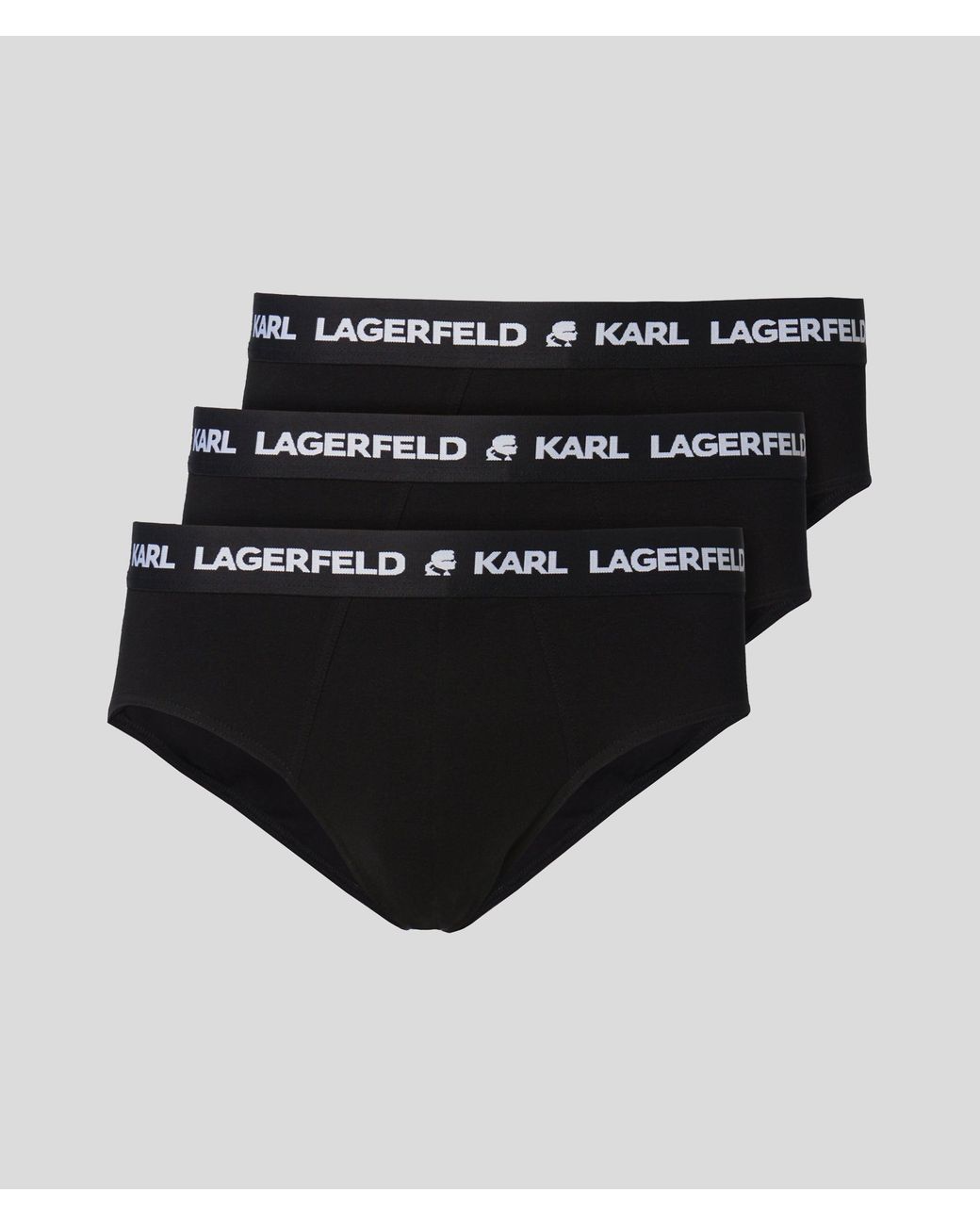 Karl Lagerfeld Black Logo Briefs – 3-Pack for men