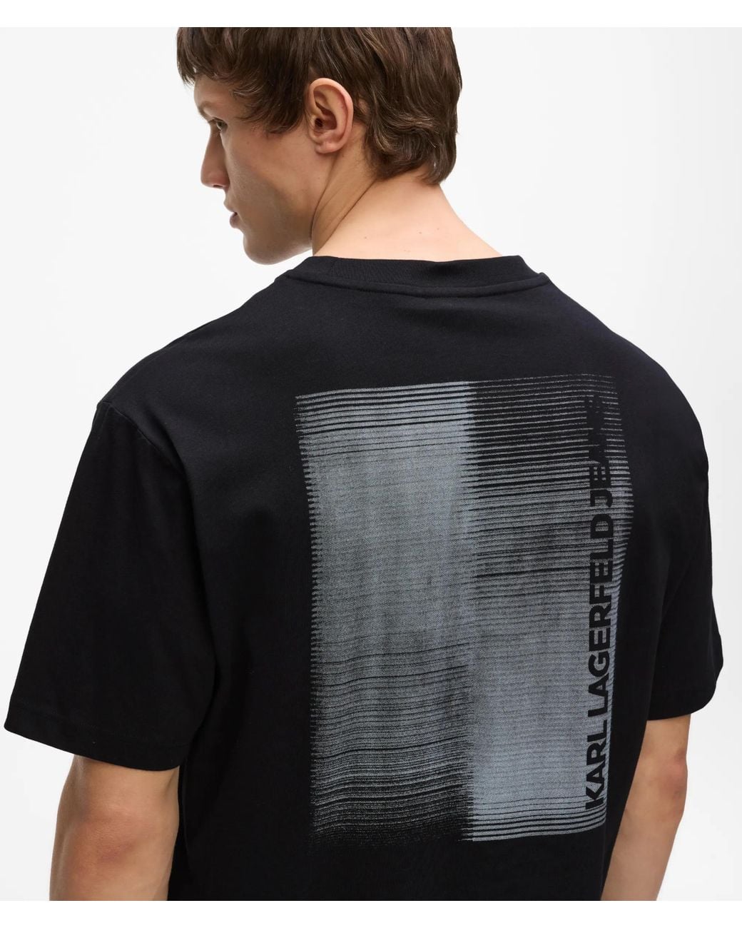 KL Jeans Black Relaxed Gradient Logo T-Shirt for men