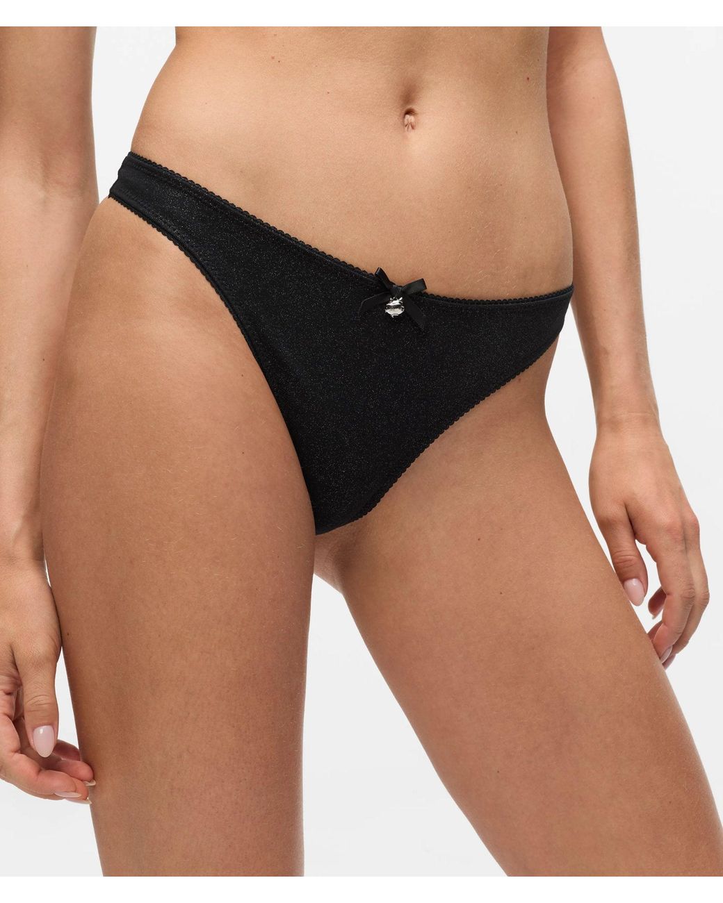 Karl Lagerfeld Natural Ikon Glitter Thong