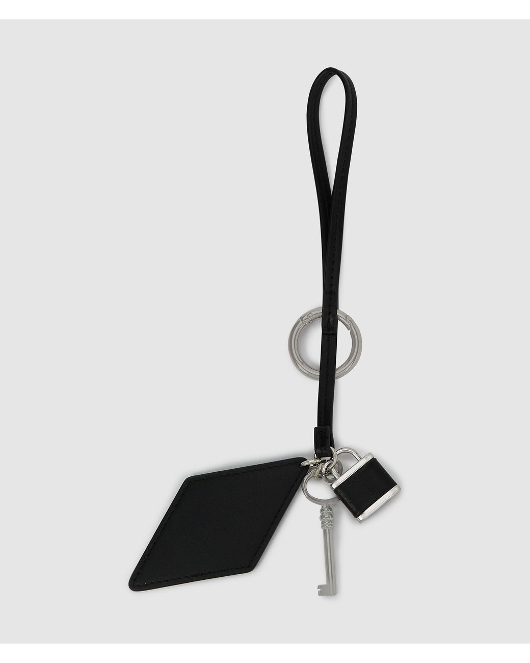 Karl Lagerfeld Black K/Autograph Padlock Charm