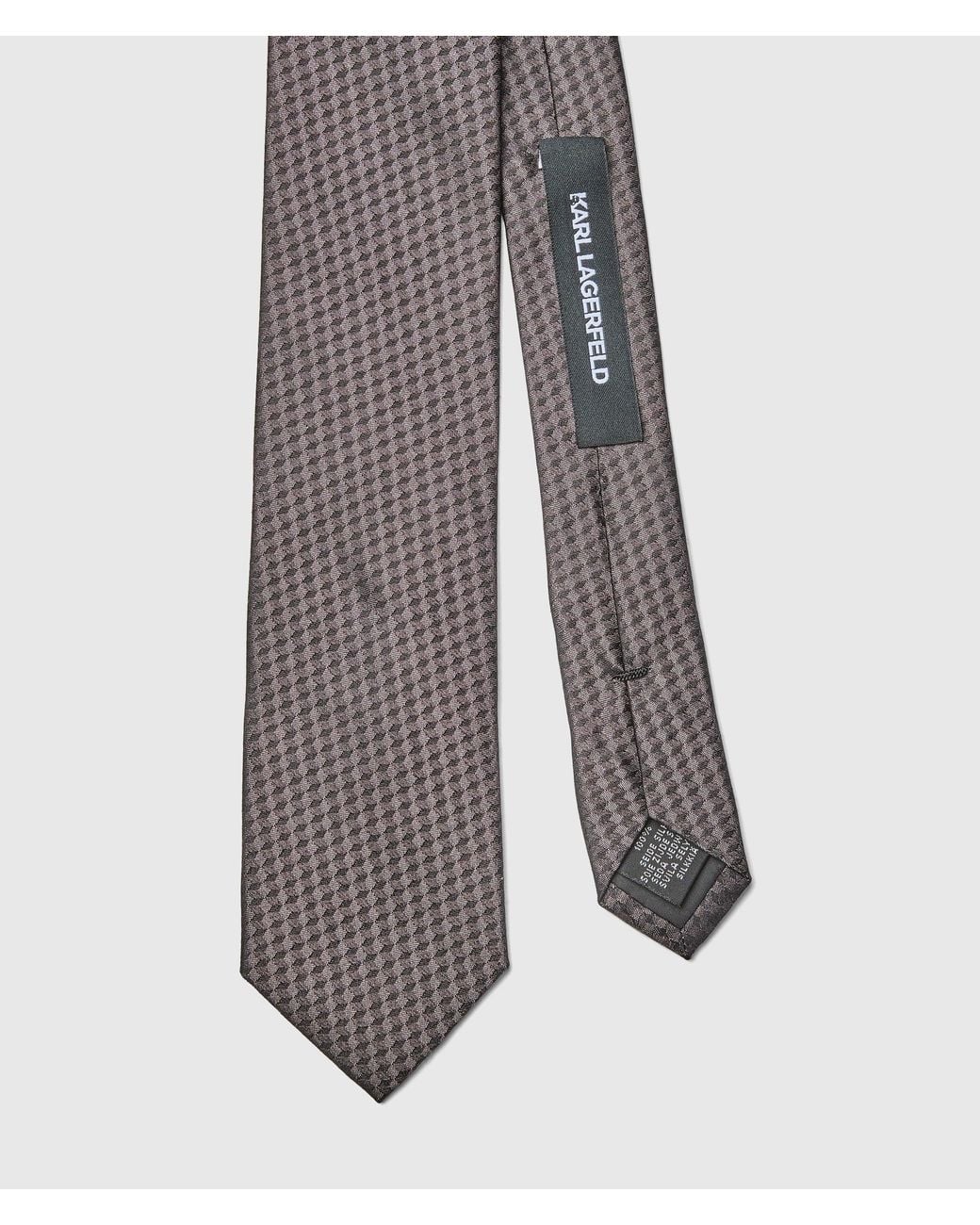 Karl Lagerfeld White Geometric Tie for men