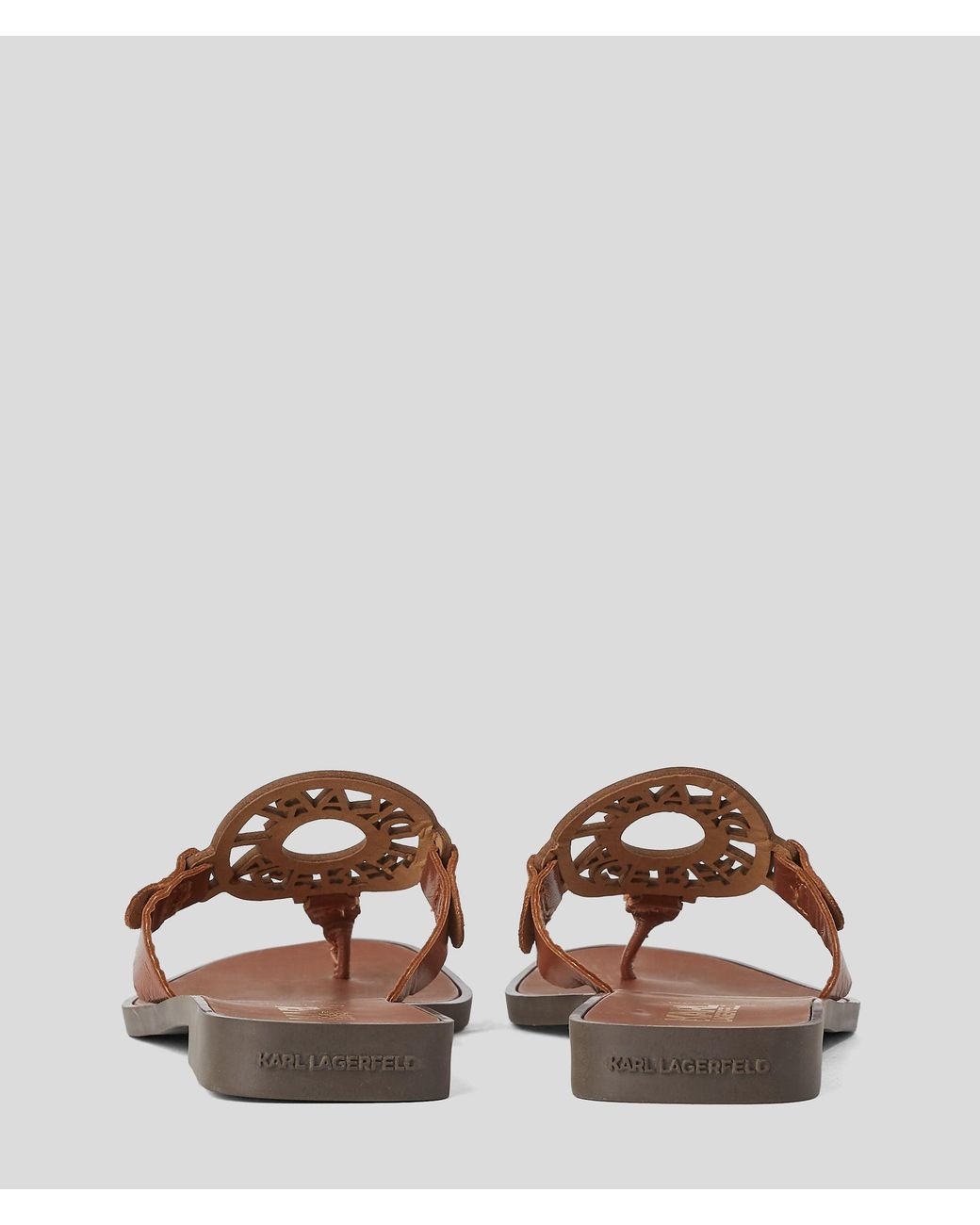 Karl Lagerfeld Brown Ring Logo Sandals