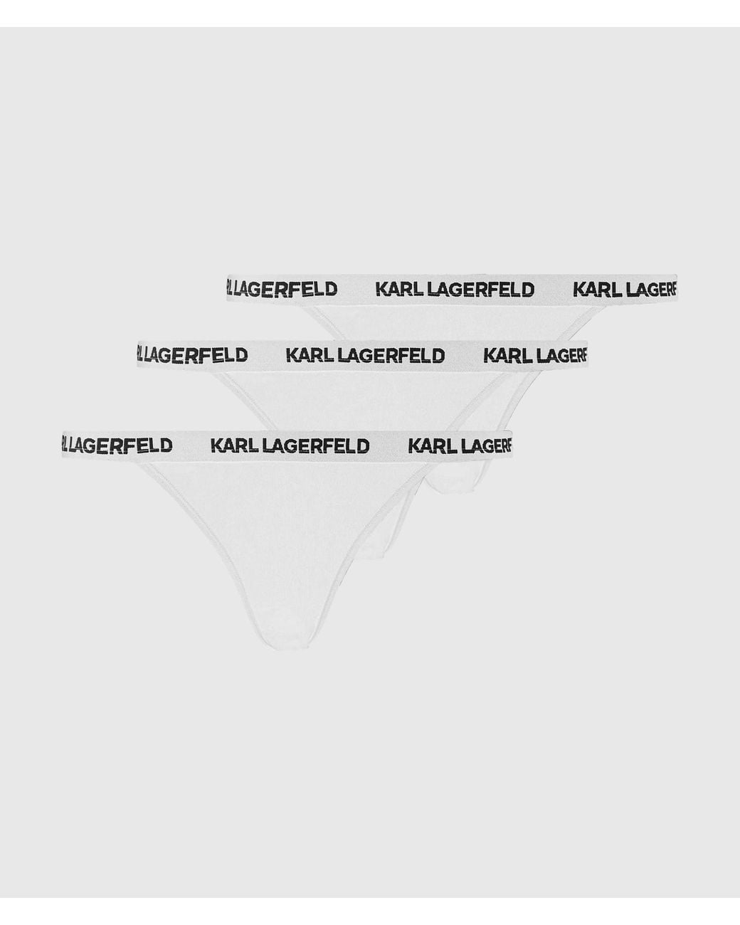 Karl Lagerfeld White Logo Brazilian Briefs – 3-Pack