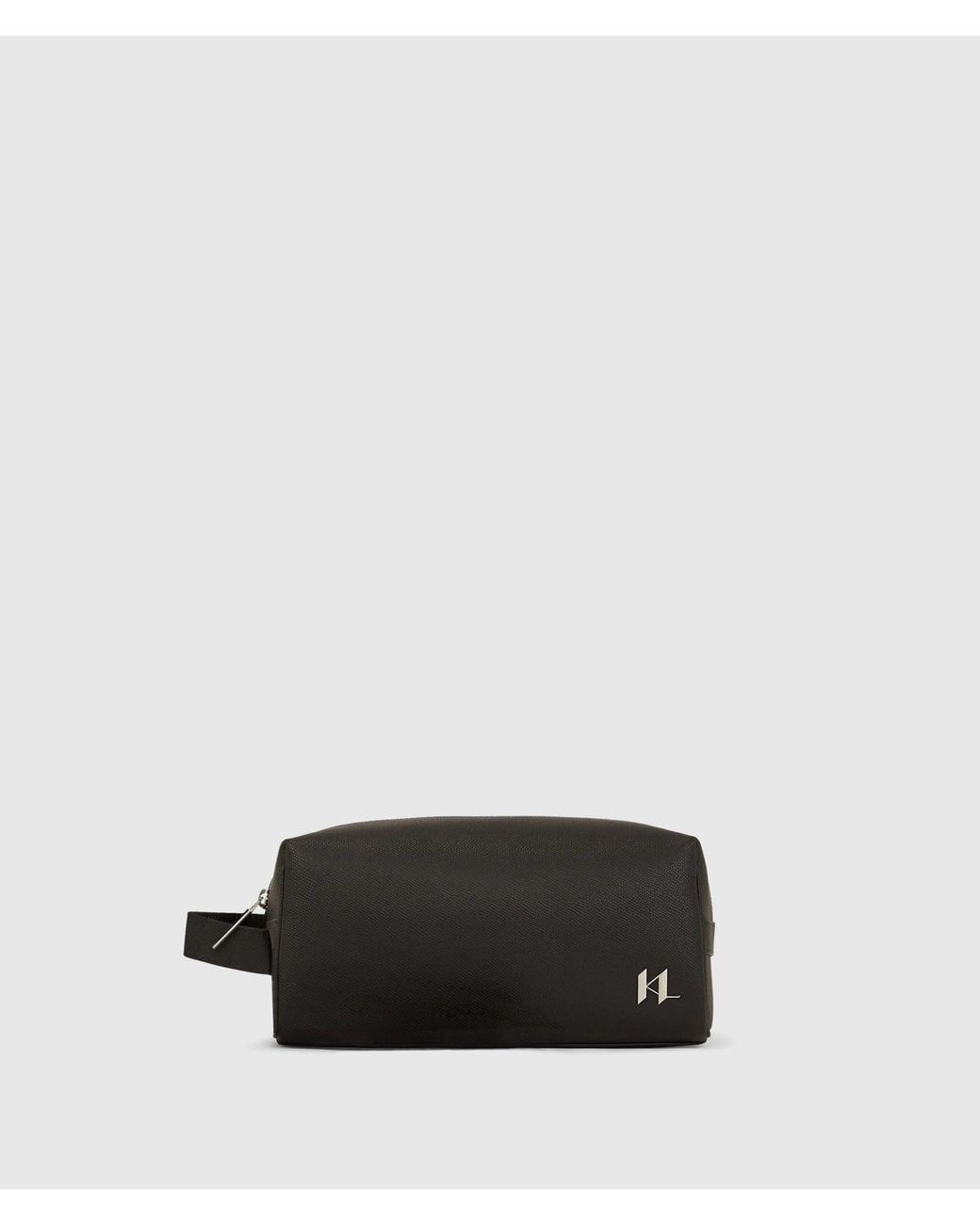 Karl Lagerfeld Black K/Monogram Leather Wash Bag for men