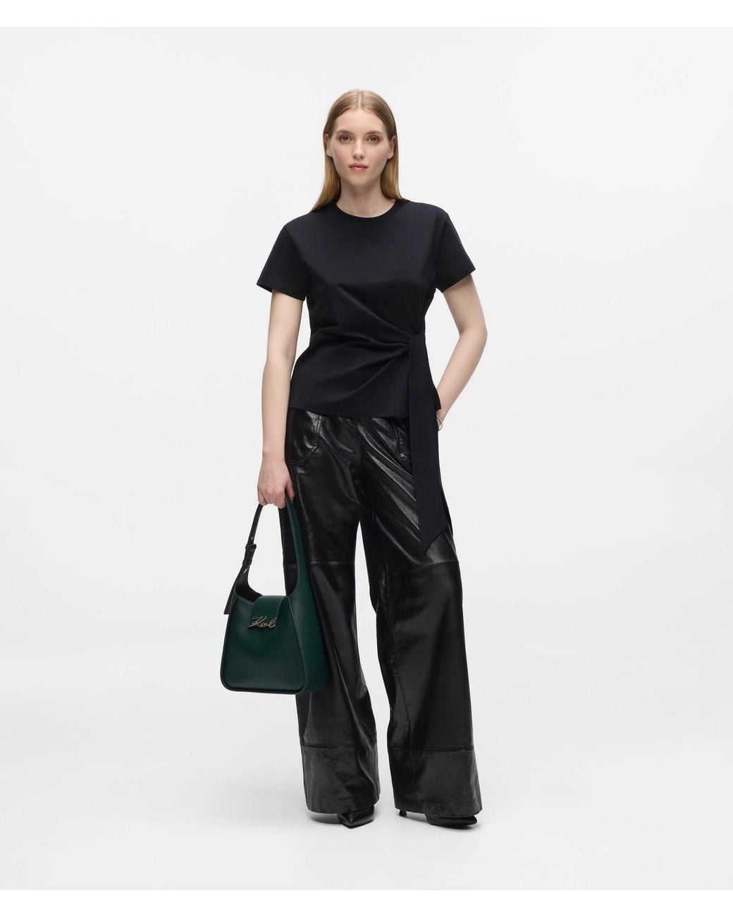 Karl Lagerfeld Black K/Signature Hobo Bag