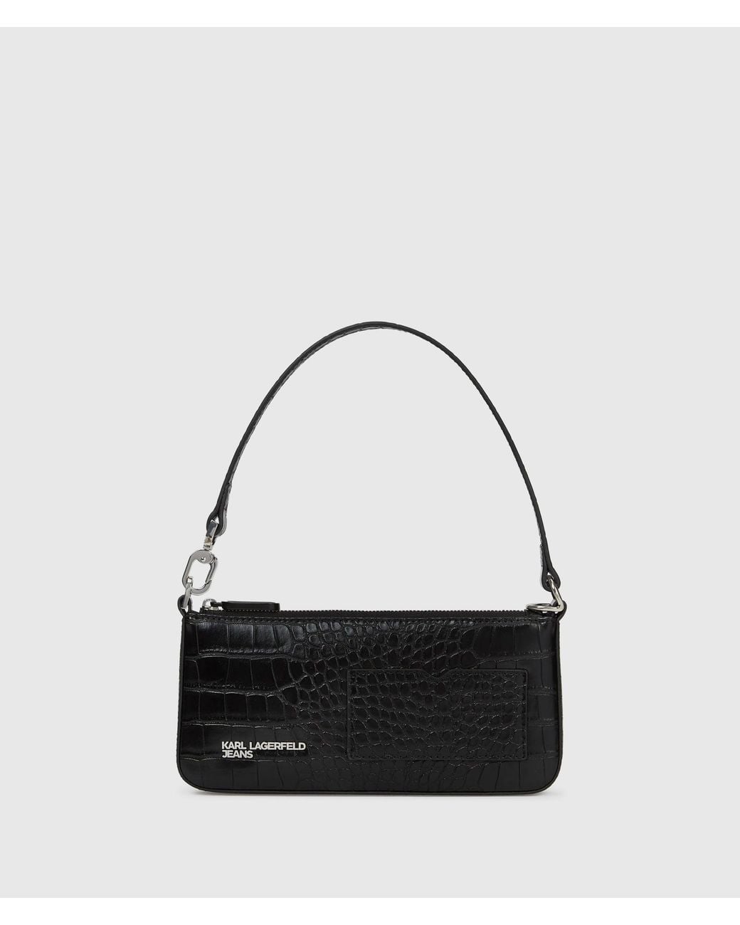 KL Jeans Black Transformable Croco Pouch