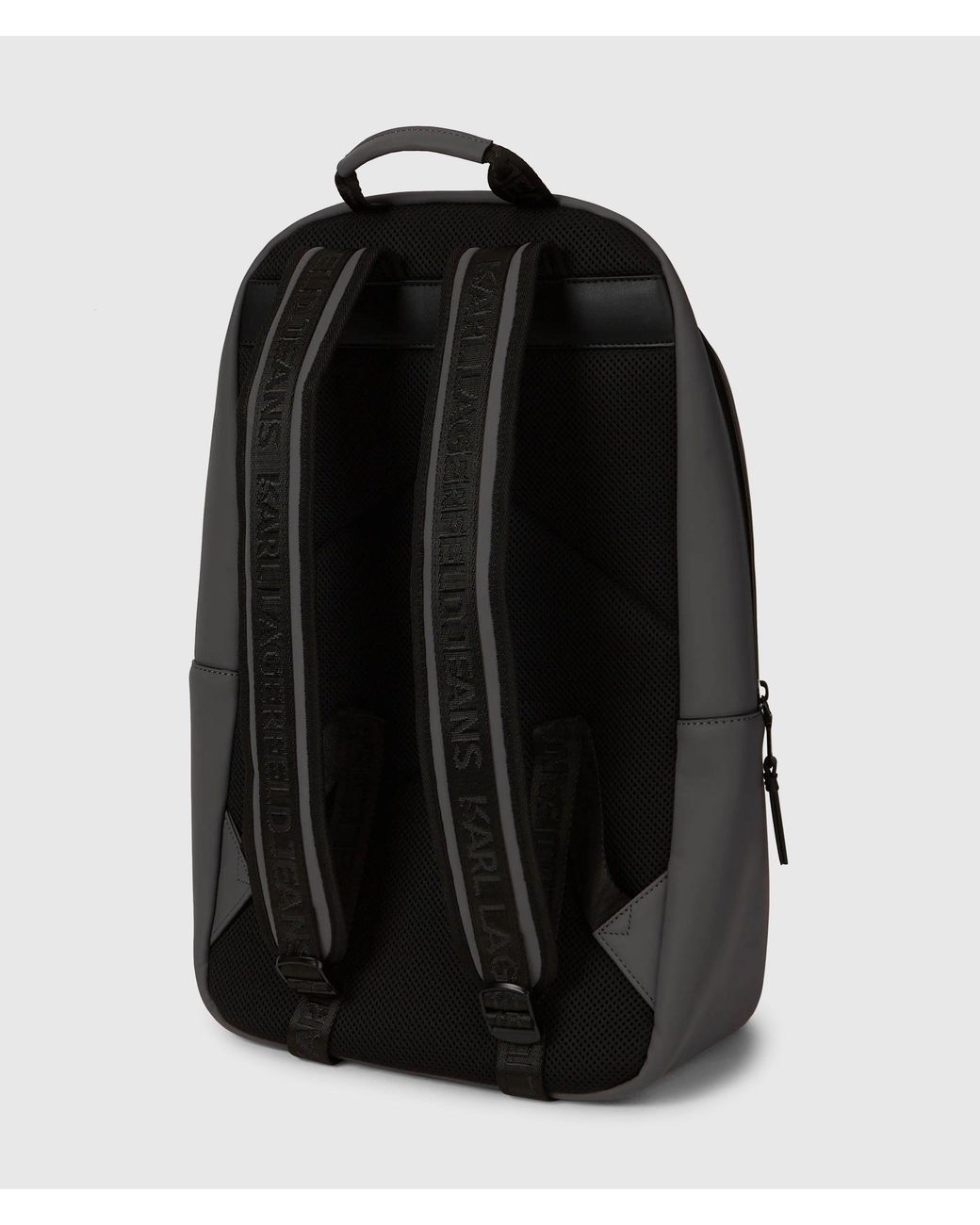 KL Jeans Black Coated Technical-Leather Backpack for men