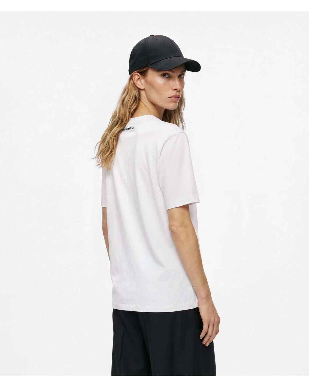 Karl Lagerfeld White Collegiate Logo T-Shirt