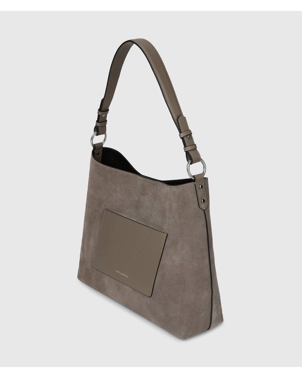Karl Lagerfeld Gray K/Daily Suede Hobo Bag