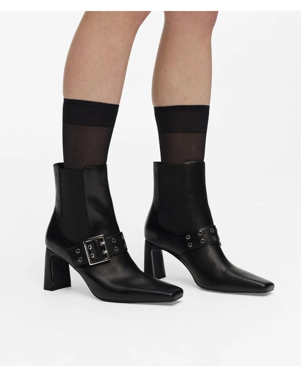 Karl Lagerfeld Black Kati Buckle Chelsea Boots