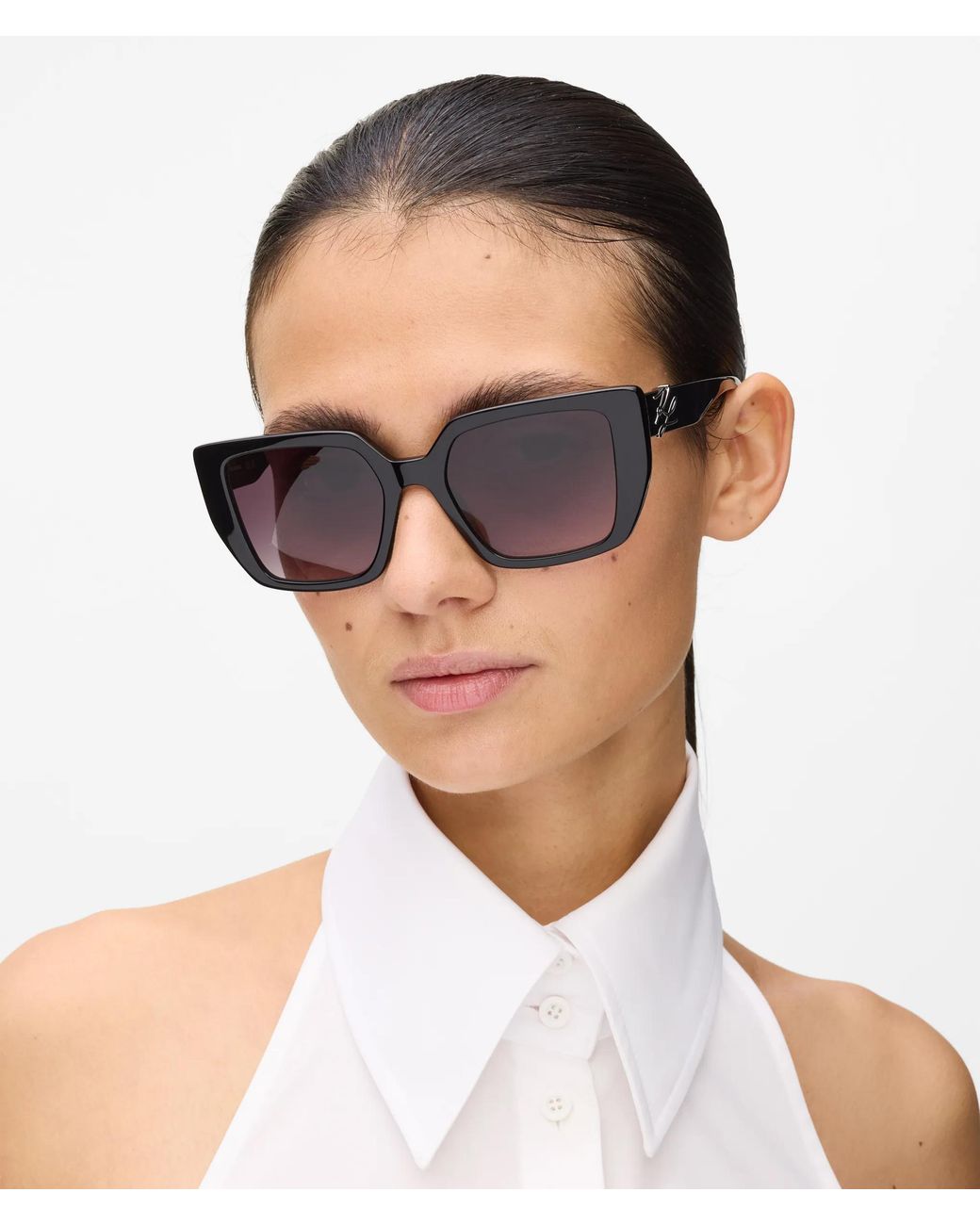 Karl Lagerfeld Black Autograph Chunky Sunglasses