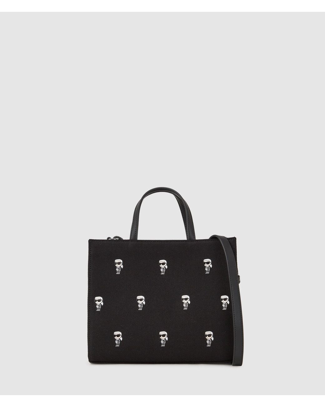 Karl Lagerfeld Black Ikon All-Over-Print Tote Bag