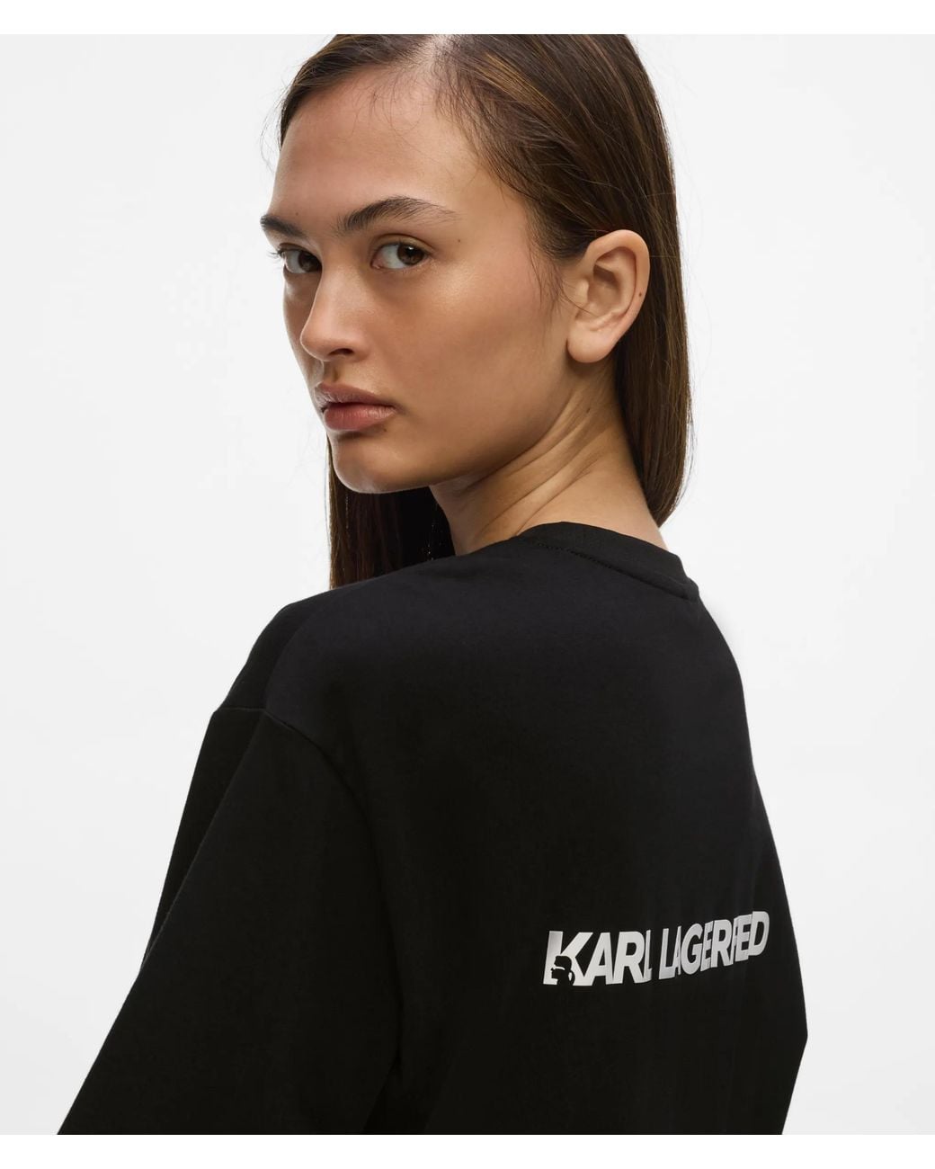 Karl Lagerfeld Black Logo Athleisure T-Shirt