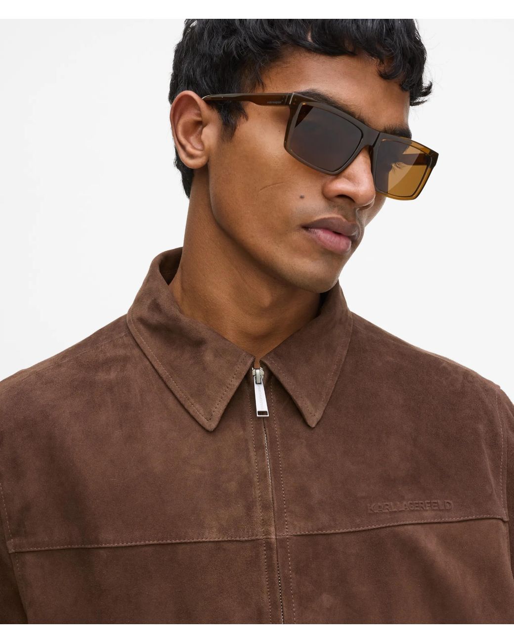 Karl Lagerfeld Brown Exclusive Suede Jacket for men