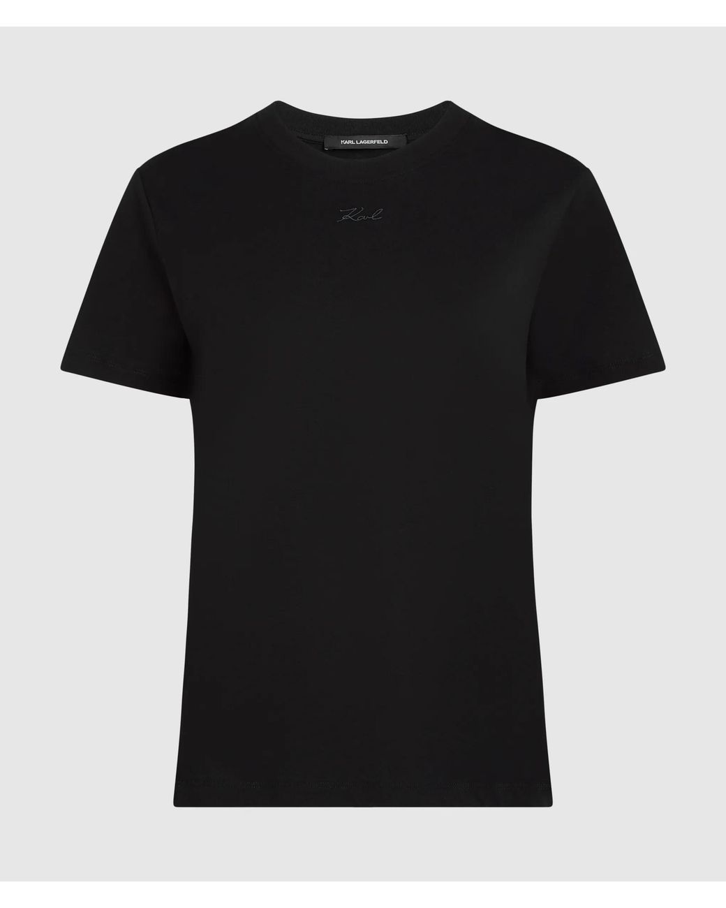 Karl Lagerfeld Black Signature Regular-Fit T-Shirt, Damen, Größe