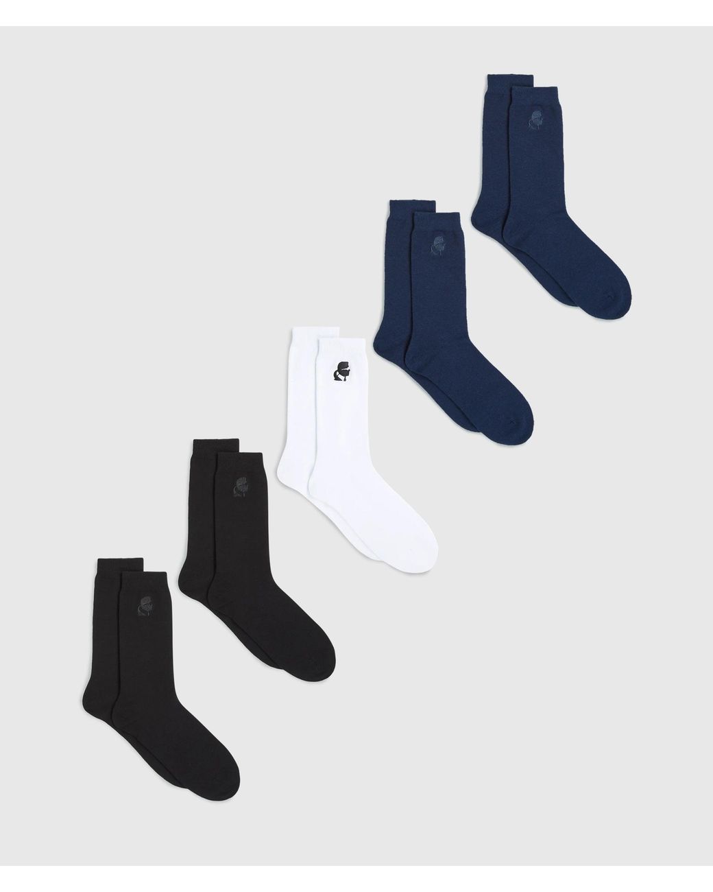 Karl Lagerfeld Blue Kameo Socks – 5-Pack, Multicoloured for men