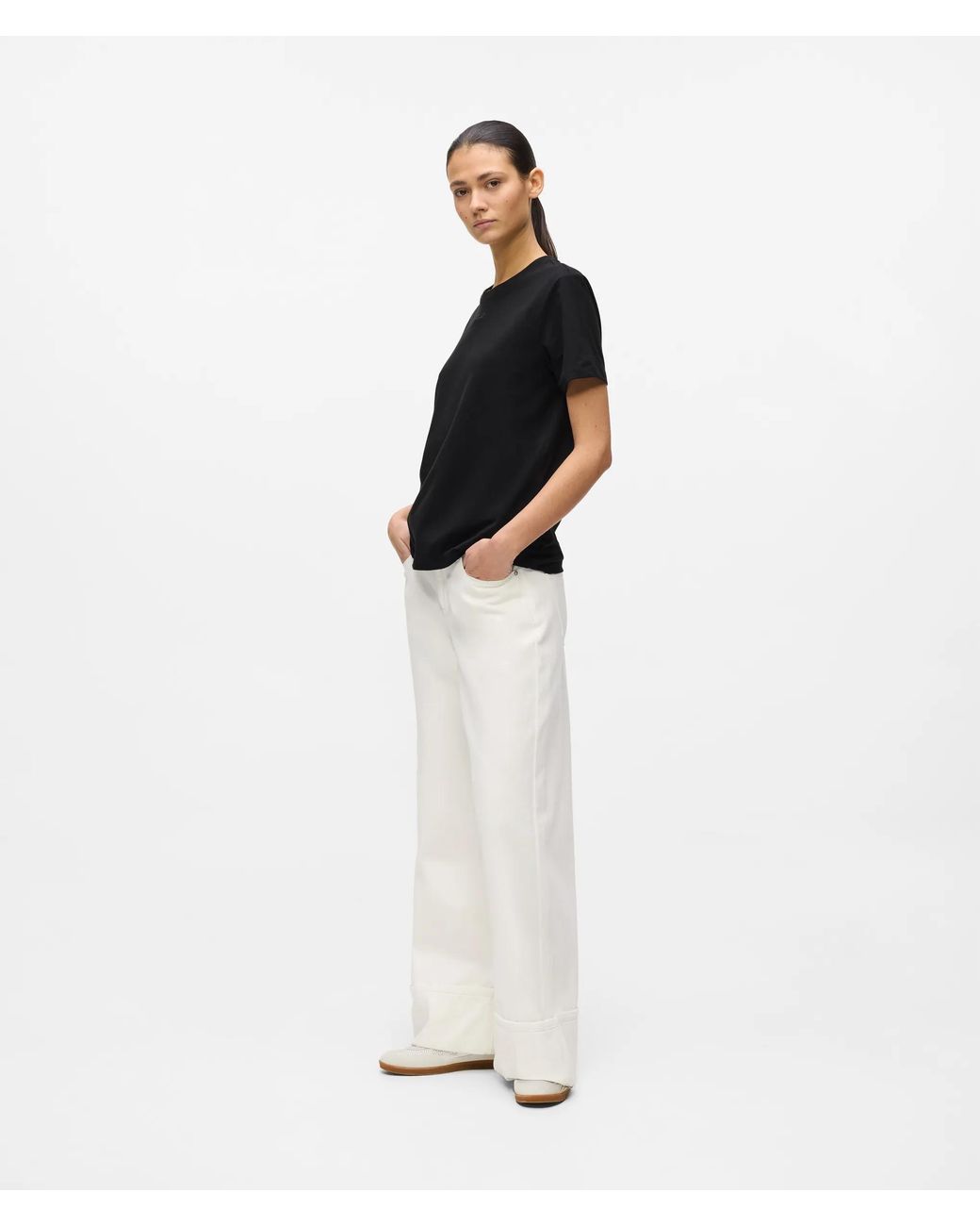 Karl Lagerfeld Black Signature Regular-Fit T-Shirt, Damen, Größe