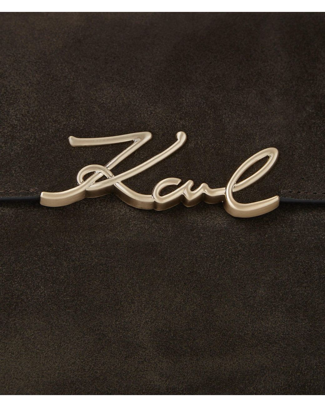 Karl Lagerfeld White K/Signature Suede Shoulder Bag