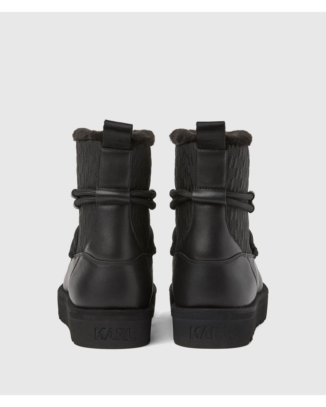 Karl Lagerfeld Black Thermo Lace-Detail Boots for men
