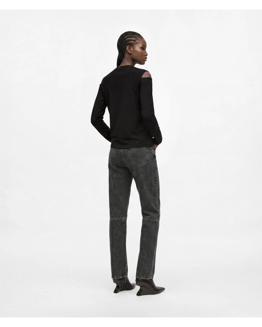 KL Jeans Black Zipped High-Rise Straight Jeans