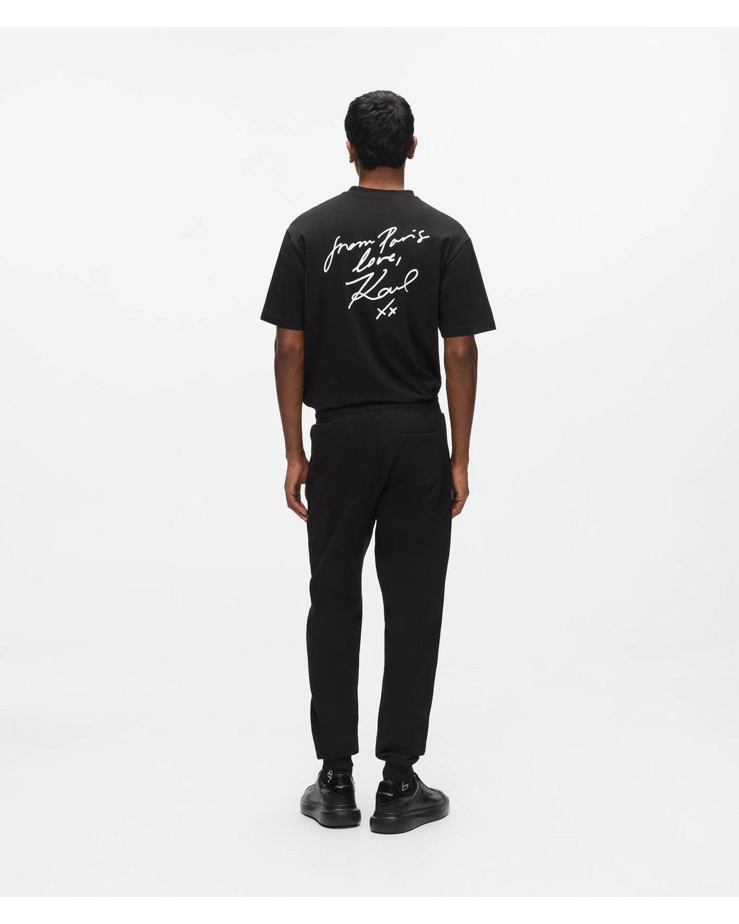Karl Lagerfeld Black From Paris With Love Sweatpants for men