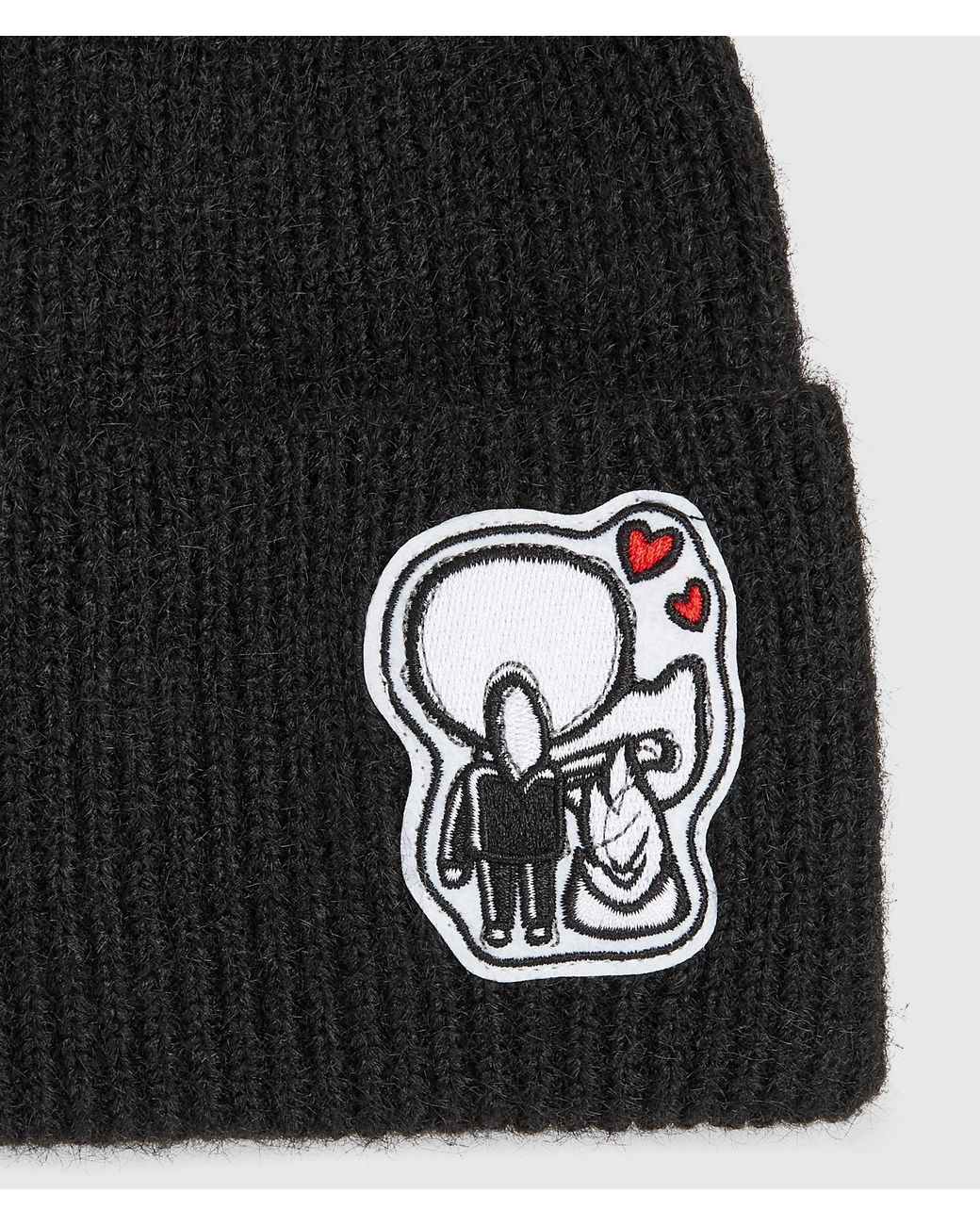 Karl Lagerfeld Black Ikon Patch Beanie