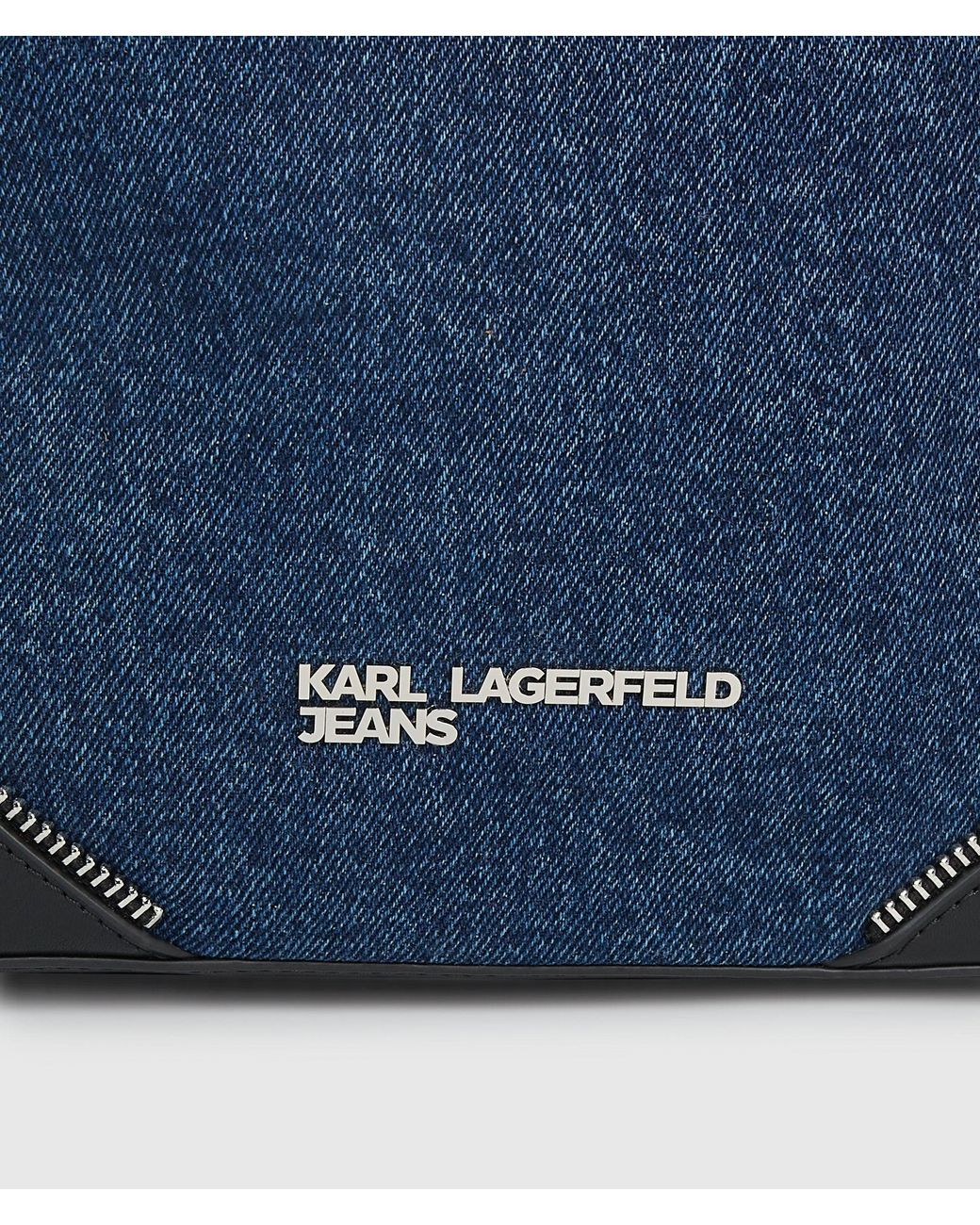 KL Jeans Blue Rebel Denim And Faux-Leather Bucket Bag