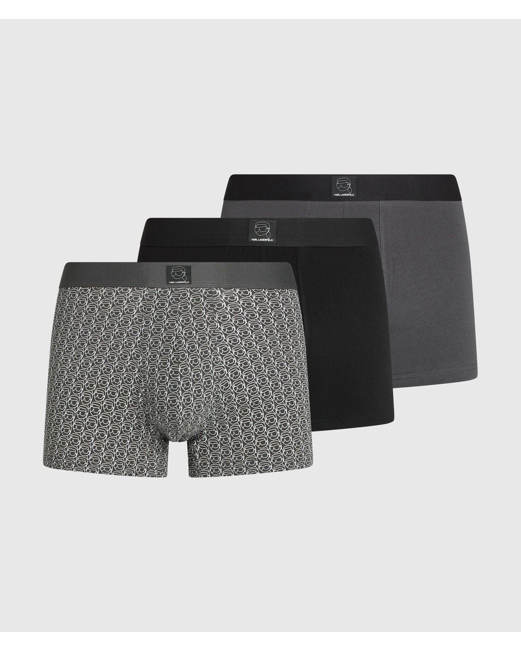 Karl Lagerfeld Black Ikon Patch Trunks for men