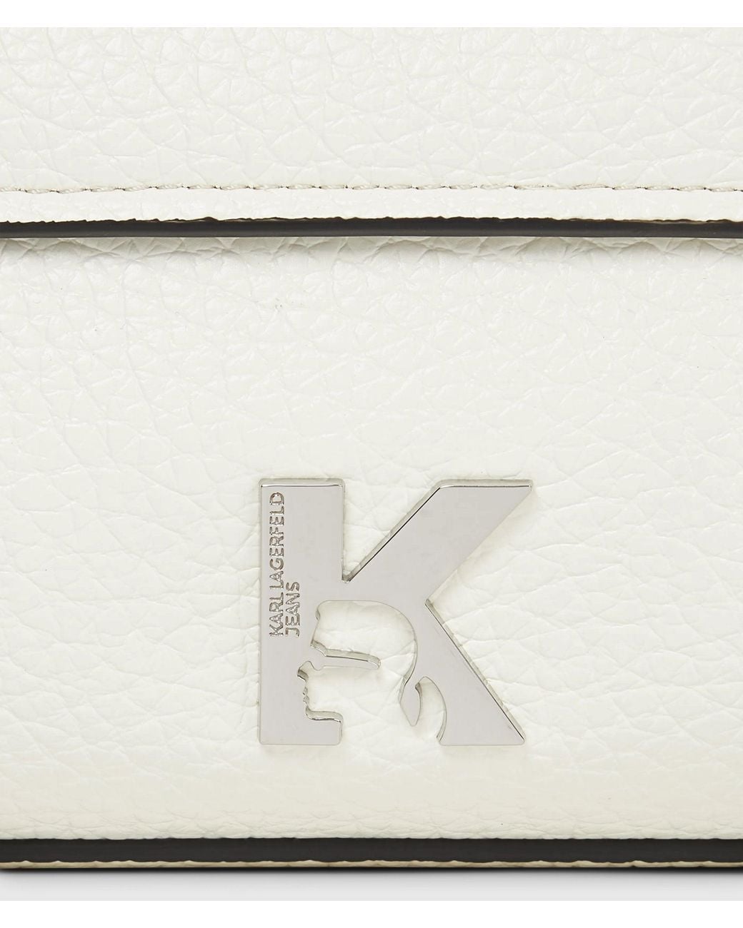 KL Jeans White K Logo Elongated Shoulder Bag