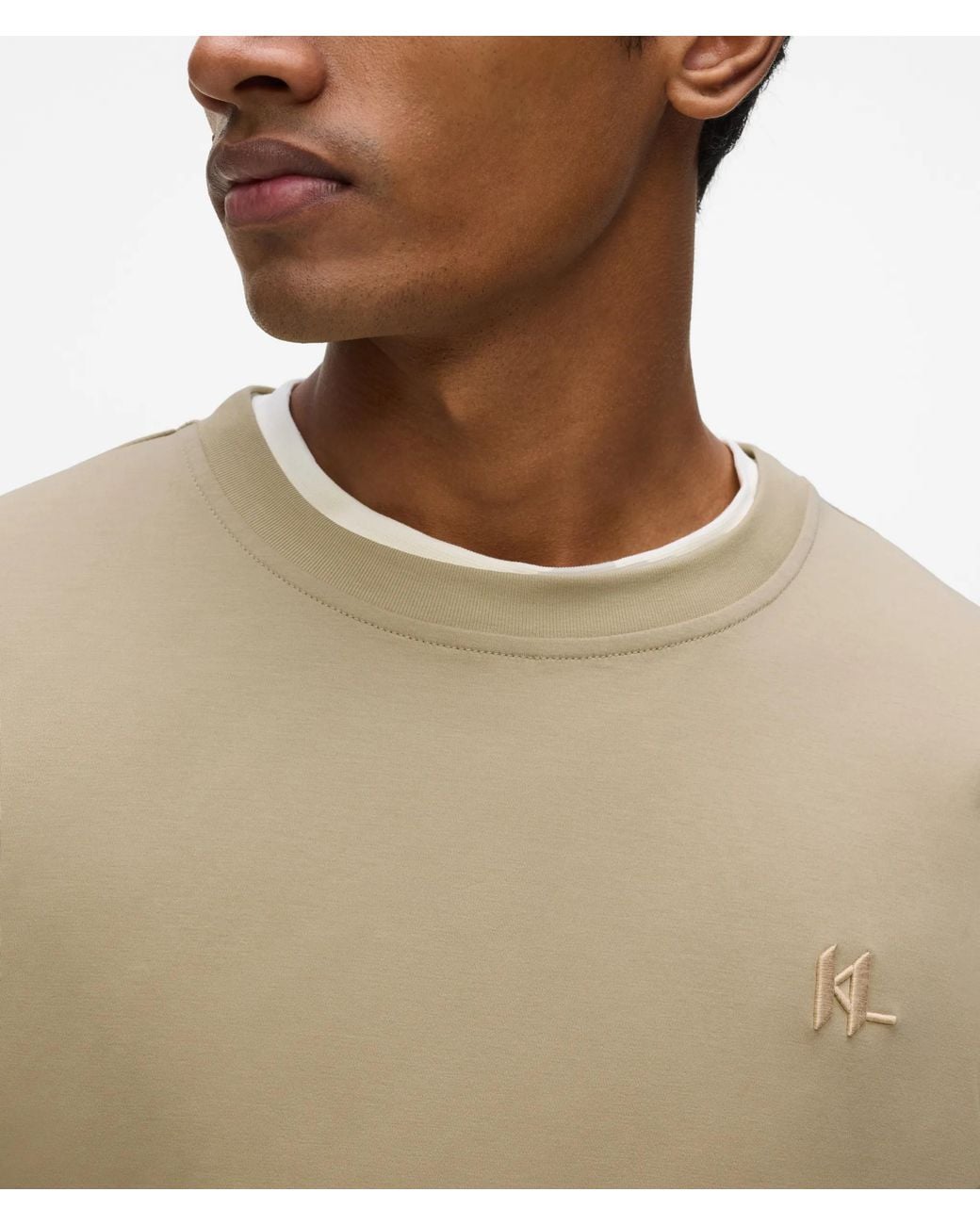 Karl Lagerfeld Natural Monogram Regular T-Shirt for men