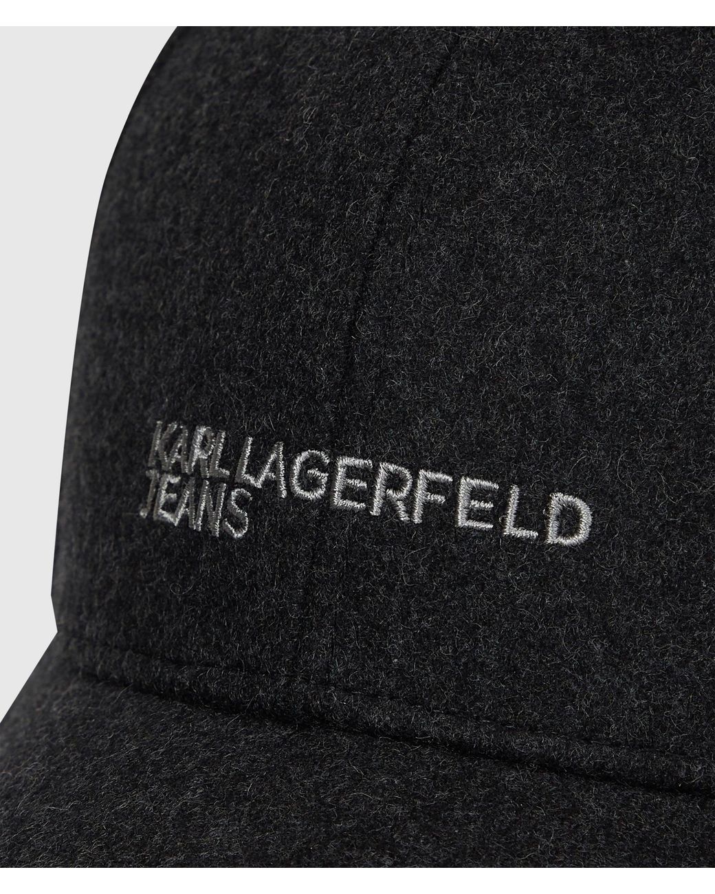 KL Jeans Black Logo Wool-Blend Cap for men