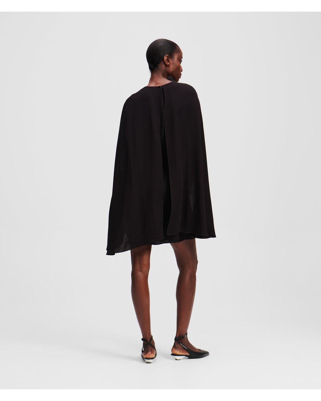 Karl Lagerfeld Black Short Cape Dress