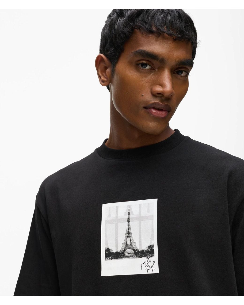 Karl Lagerfeld Black From Paris With Love T-Shirt for men