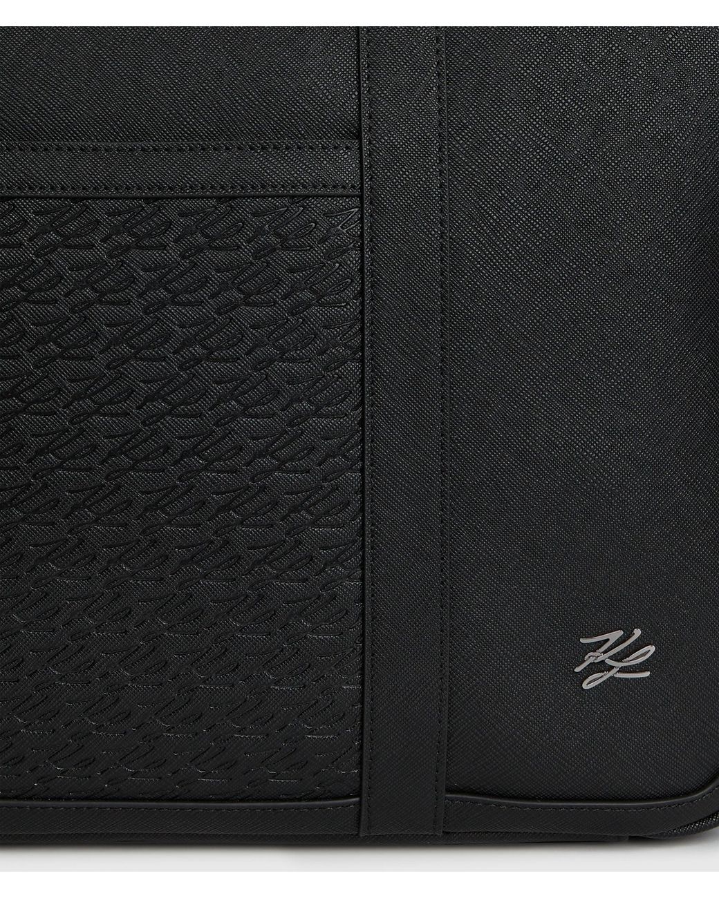 Karl Lagerfeld Black K/Panel Briefcase for men