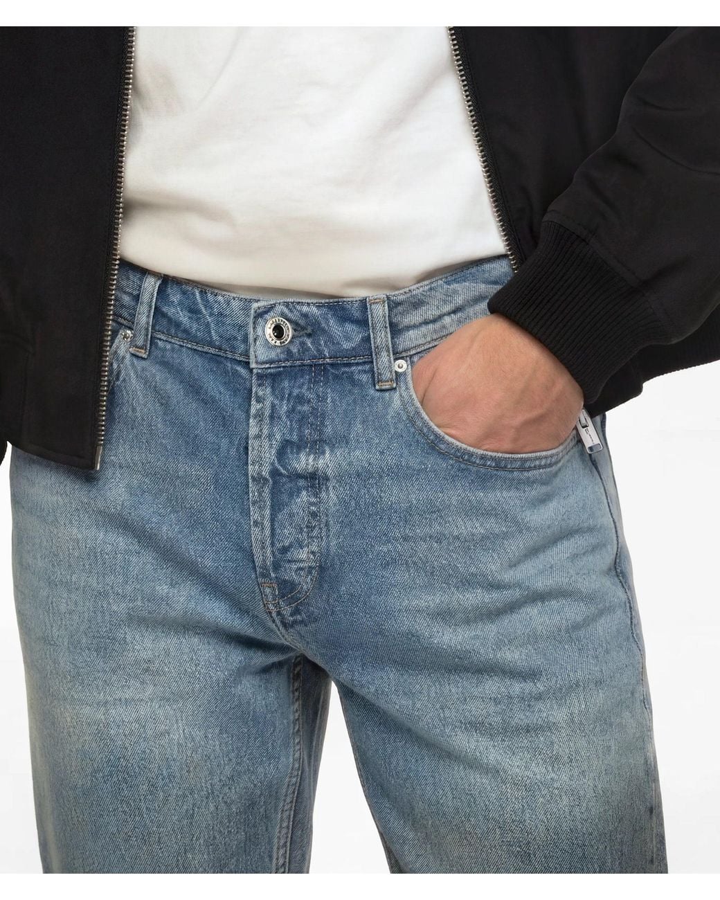 KL Jeans Blue Vintage Wash Tapered Jeans for men