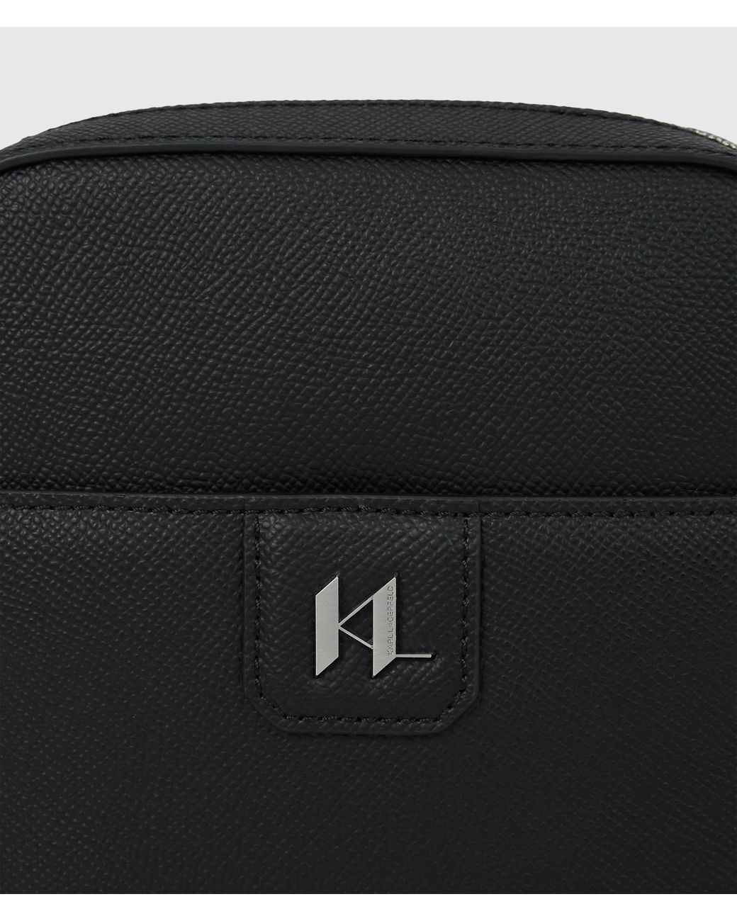 Karl Lagerfeld Black K/Monogram Leather Crossbody Bag for men