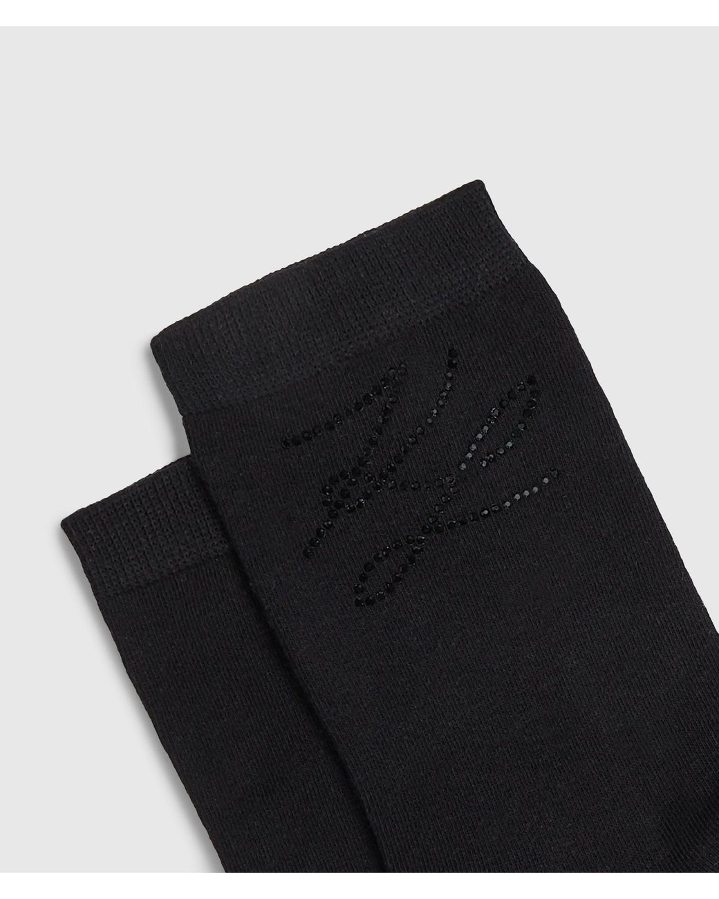Karl Lagerfeld White Autograph Mesh And Rhinestone Socks