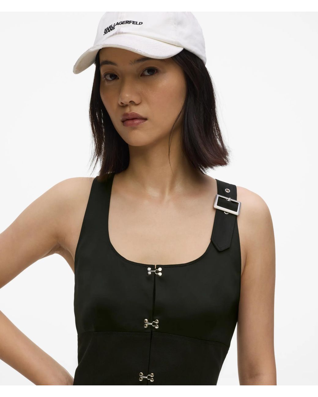 KL Jeans Black Satin Panel Dress