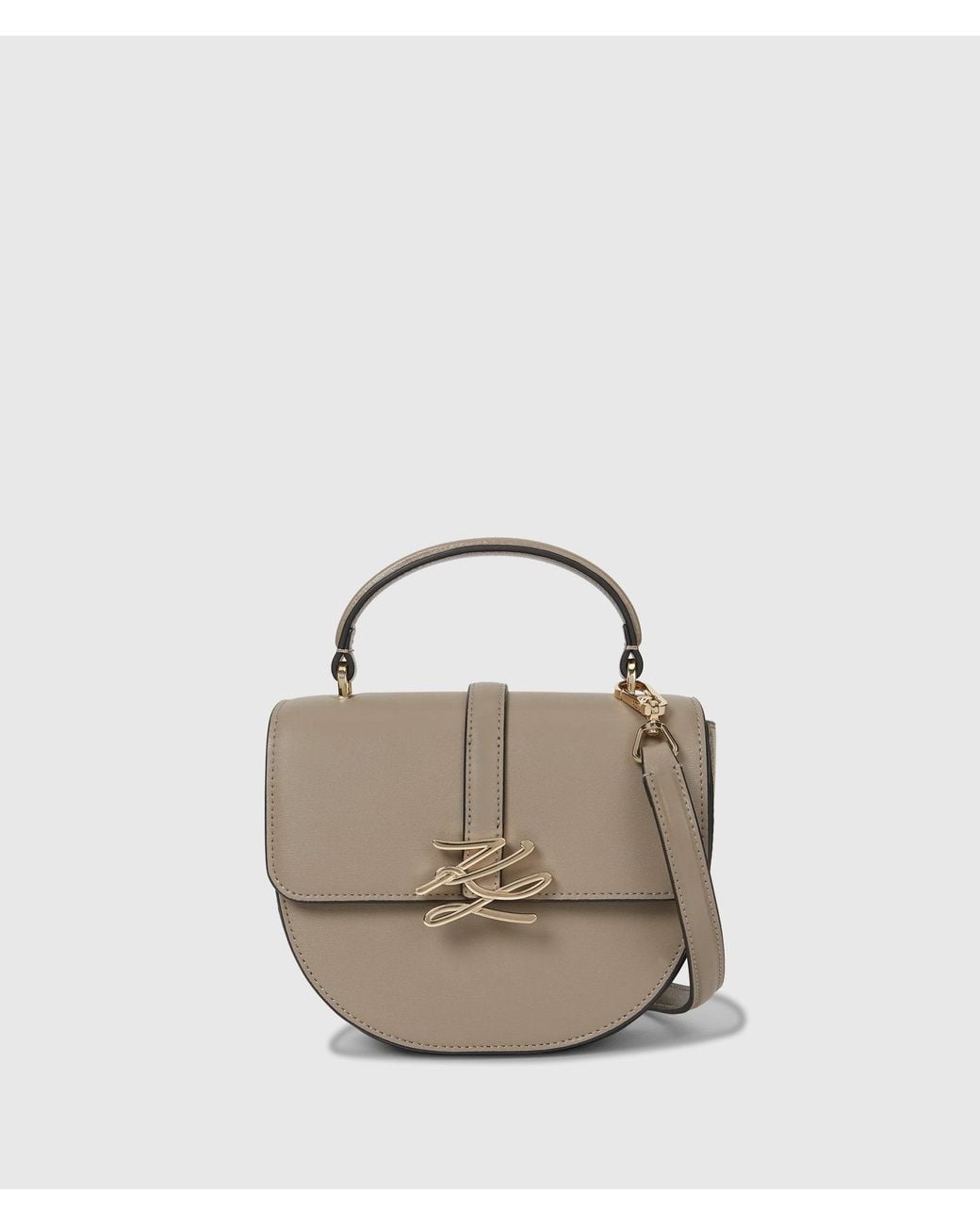 Karl Lagerfeld Natural K/Autograph Drop Top Handle Bag
