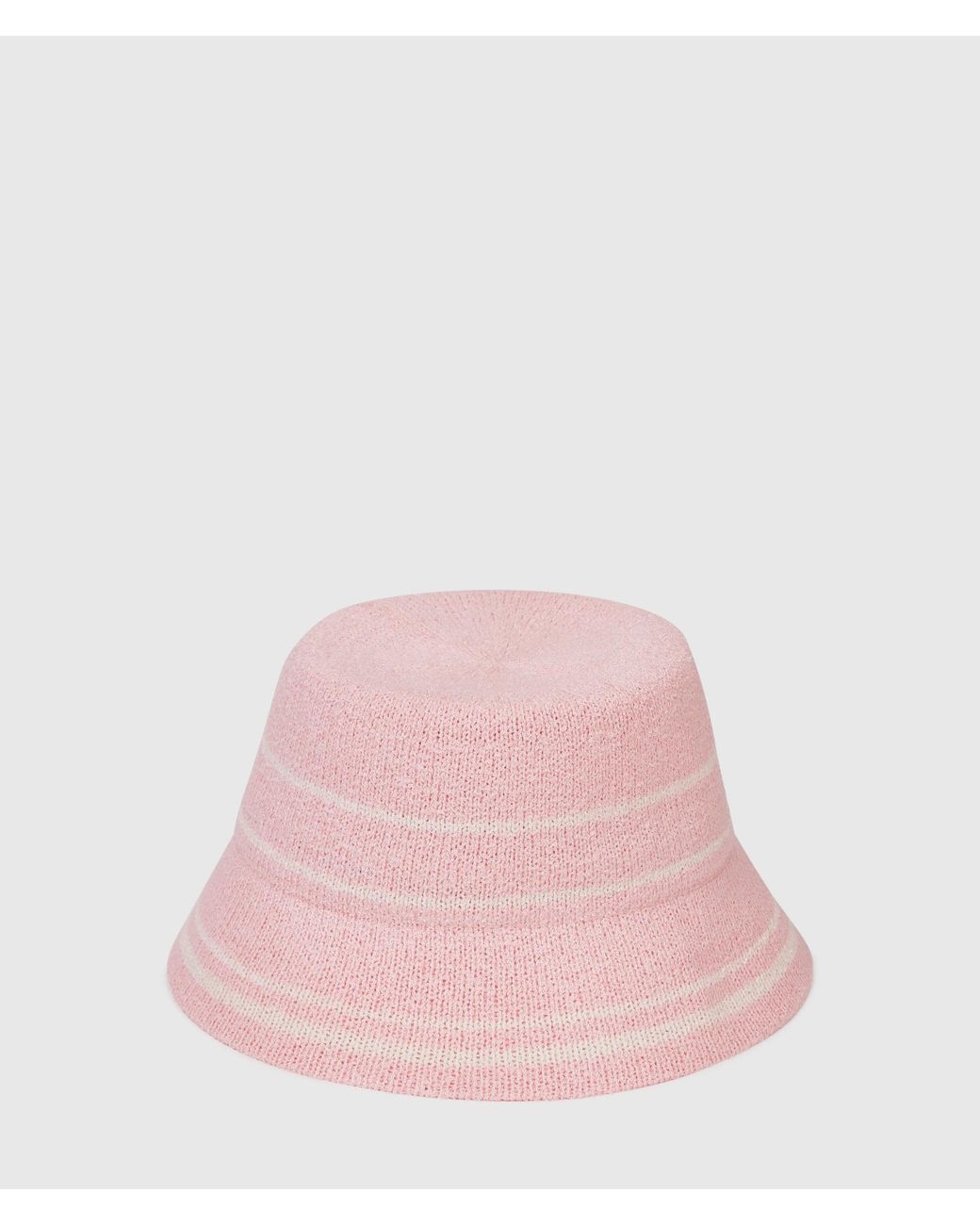 Karl Lagerfeld Pink Signature Knit Bucket Hat