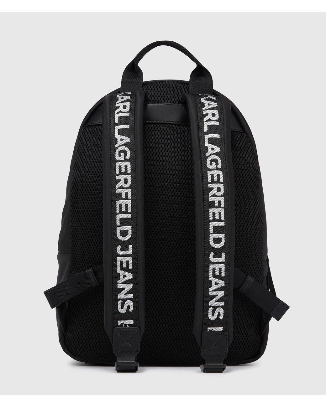 KL Jeans Black Logo Nylon Backpack for men