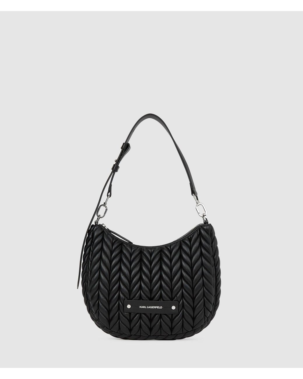 Karl Lagerfeld Black K/Weave Small Hobo Bag