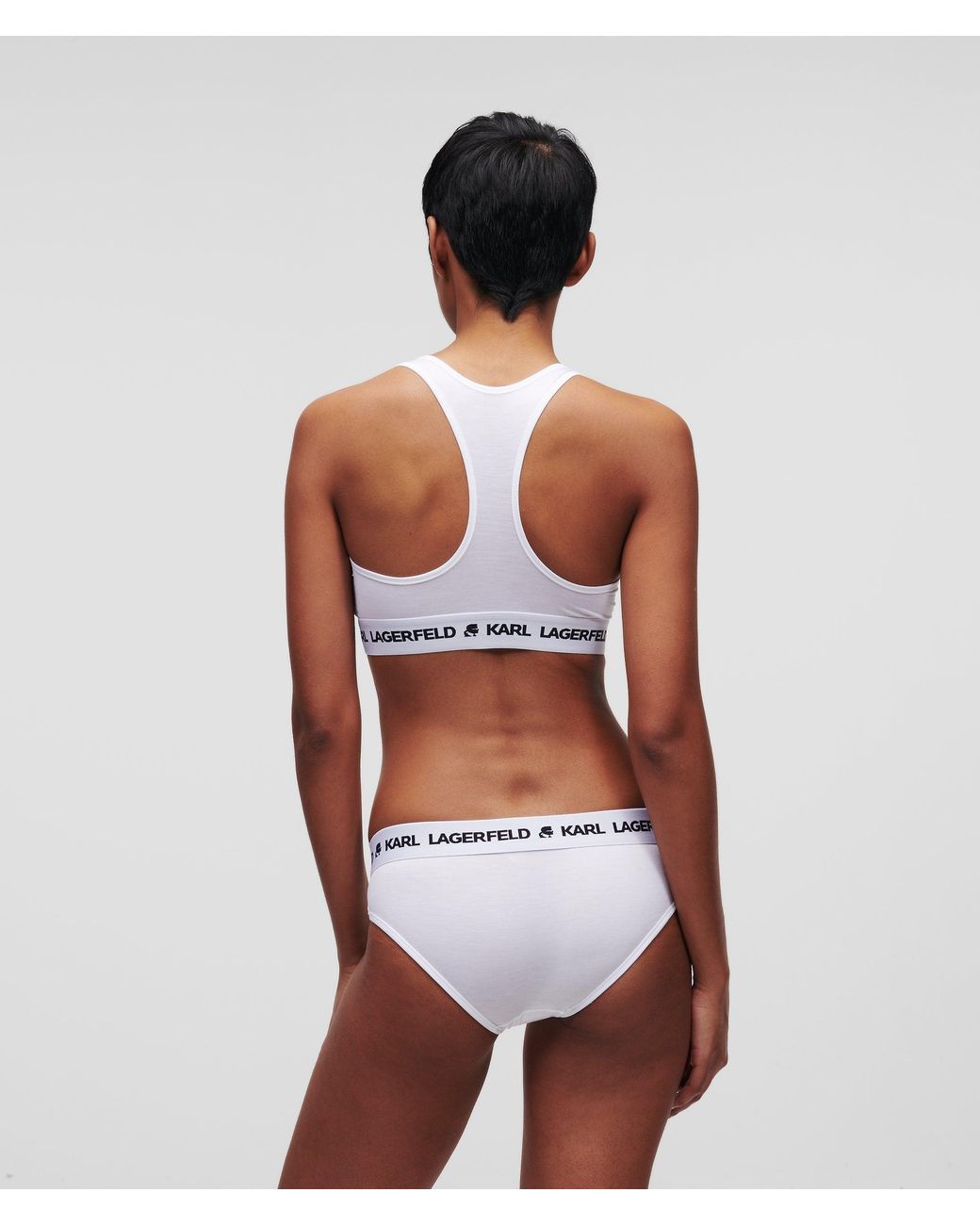Karl Lagerfeld White Logo Bralette