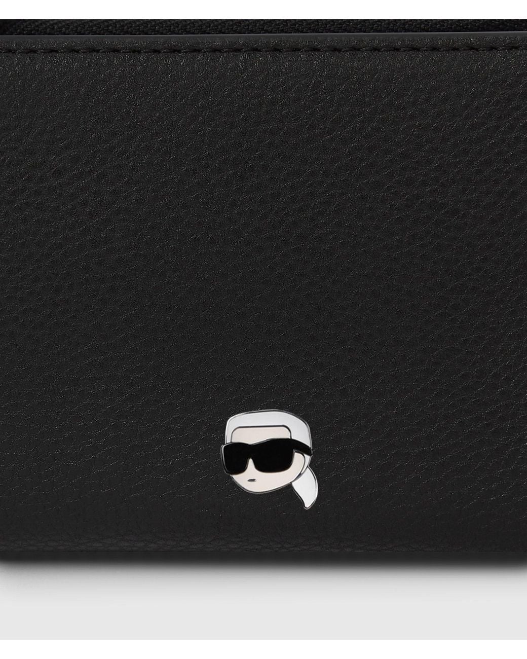 Karl Lagerfeld White Ikon Pebble Small Bifold Wallet