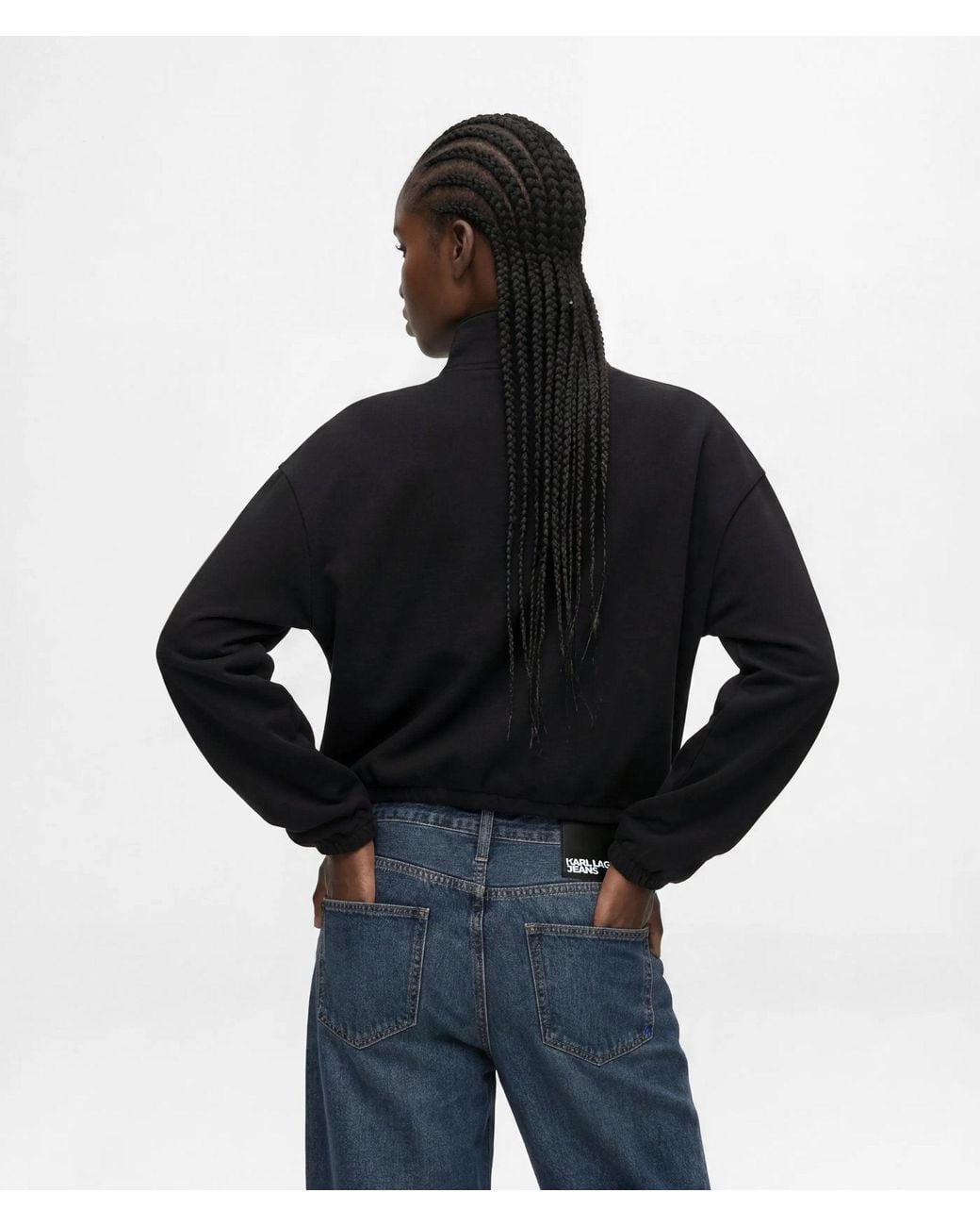 KL Jeans Blue Half-Zip Drawcord Hem Sweatshirt