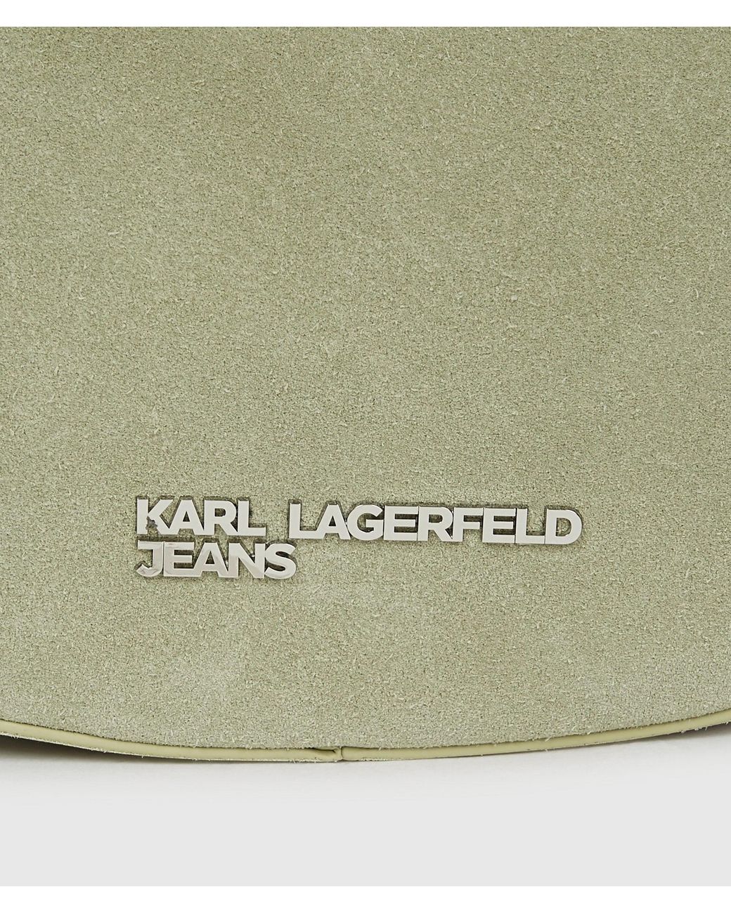 KL Jeans Green Rounded Suede Top Handle Bag
